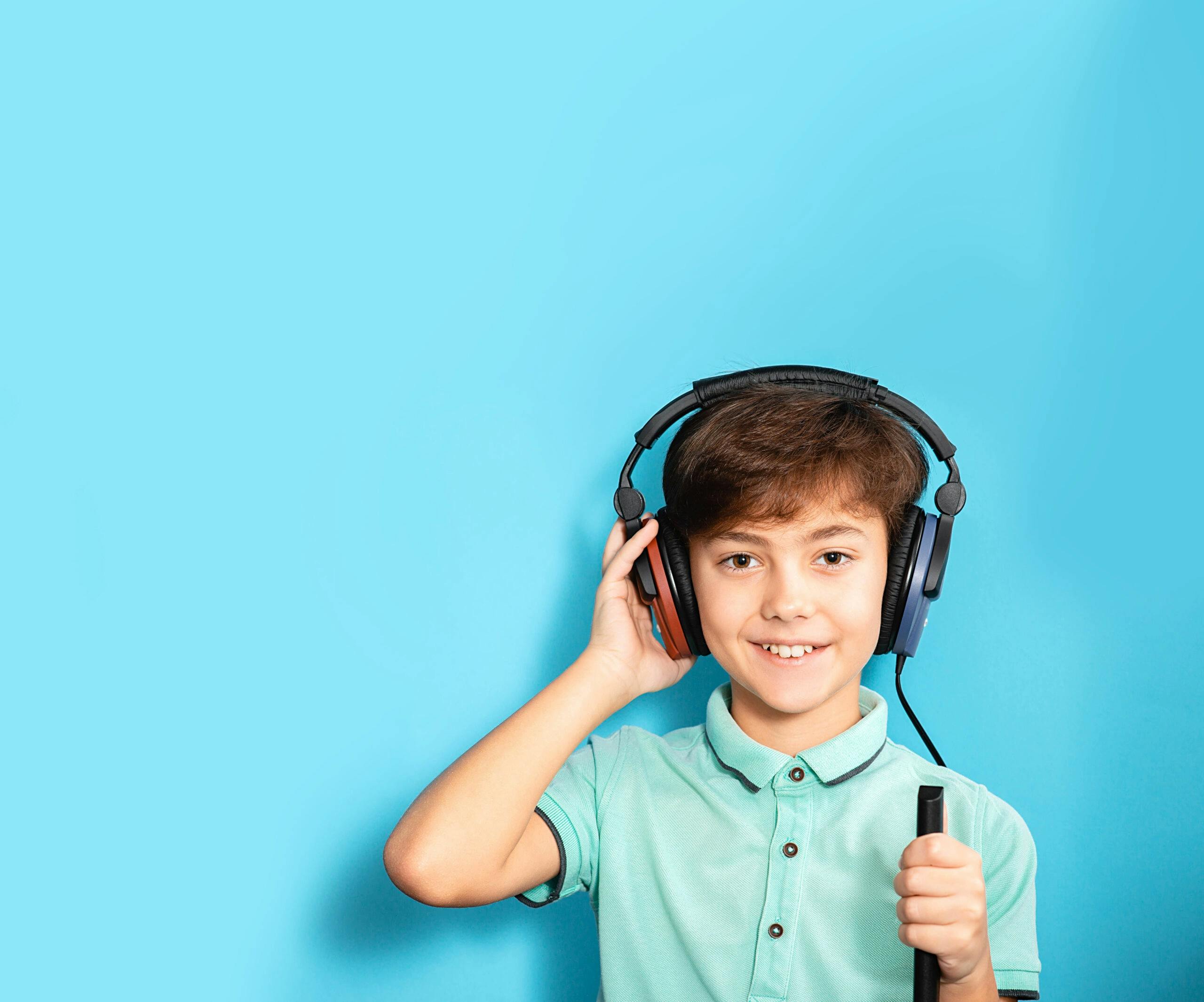 Child with headphones on